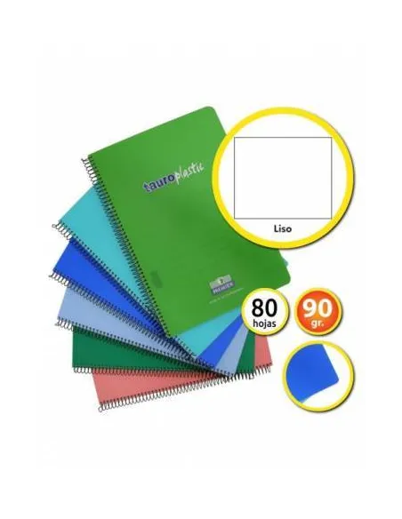 Cuaderno folio TauroPlastic Premier 80h 90grms liso
