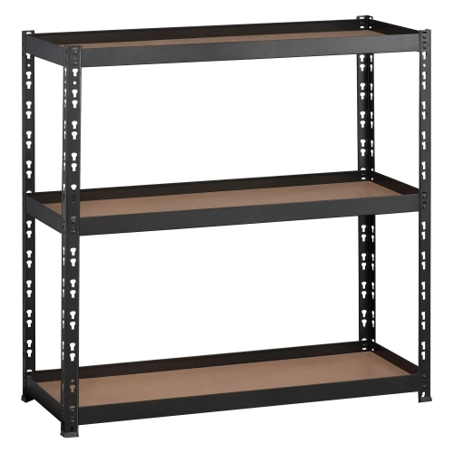 Estanteria metálica 97 cm con estantes madera con borde