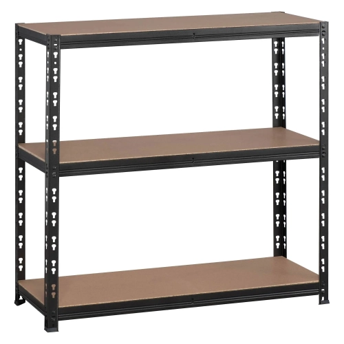 Estanteria metálica 97 cm con estantes madera sin borde