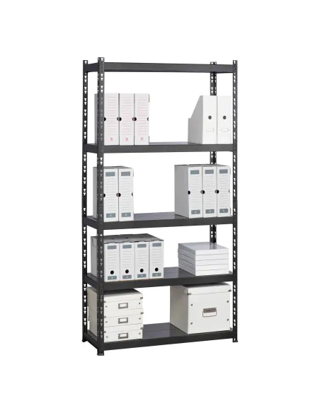 Estanteria metálica 192 cm con estantes metalicos  sin borde