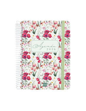 Agenda anual Finocam Cloe E/10 dia por pagina verde