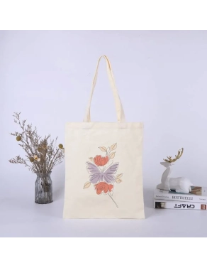 Bolsa canvas 40x35 con asa para colgar Flor