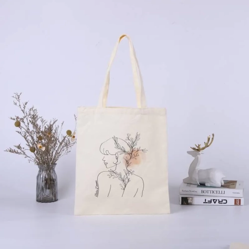 Bolsa canvas 40x35 con asa para colgar Flor