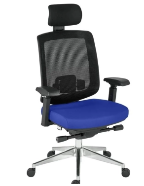 Silla oficina ergonómica Zolpee sincro ignifuga azul