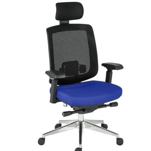 Silla oficina ergonómica Zolpee sincro ignifuga azul