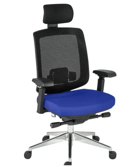 Silla oficina ergonómica Zolpee sincro ignifuga azul