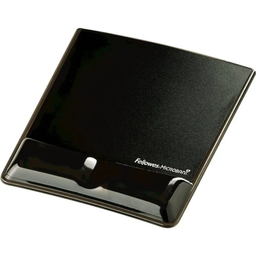 Alfombrilla ratón con reposamuñecas gel con canal V negra