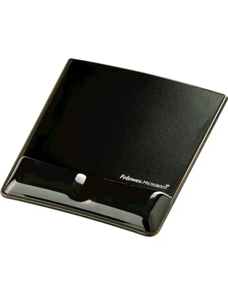 Alfombrilla ratón con reposamuñecas gel con canal V negra