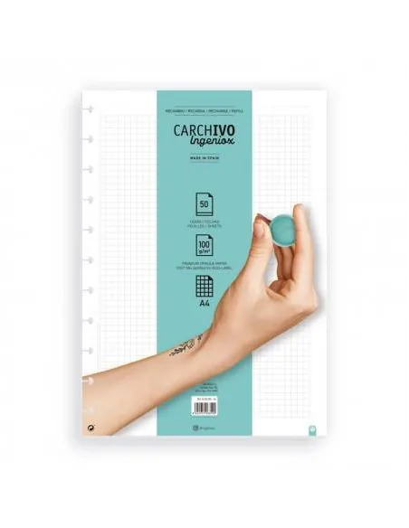 Recambio Ingeniox A4 50 hojas cuadriculado