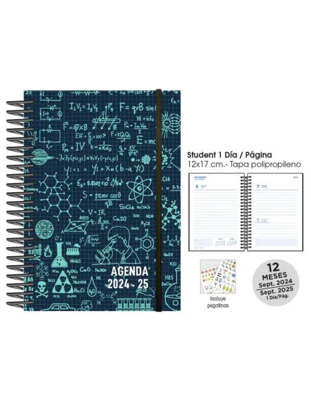 Agenda escolar día página 1/8 Matts azul Senfort