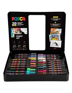 Posca maleta metalica 20 rotuladores surtidos