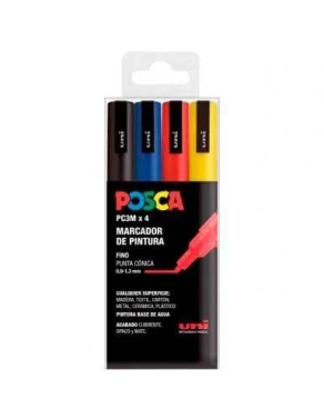Posca PC3M blister 4 marcadores colores surtidos basicos