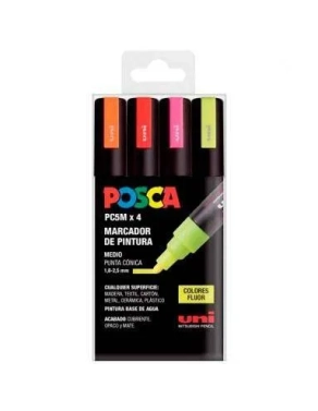 Posca PC5M 8 marcadores colores surtidos fluorescentes