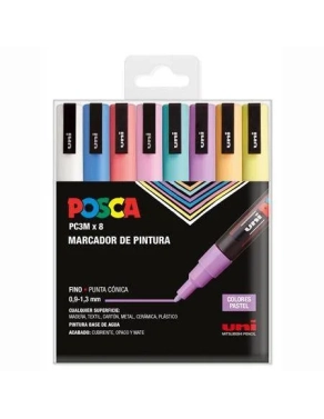 Posca PC3M blister 8 marcadores colores surtidos pastel