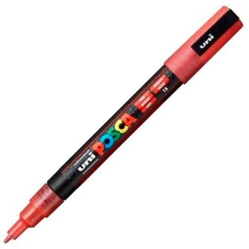 Posca PC-3ML rotulador purpurina rojo