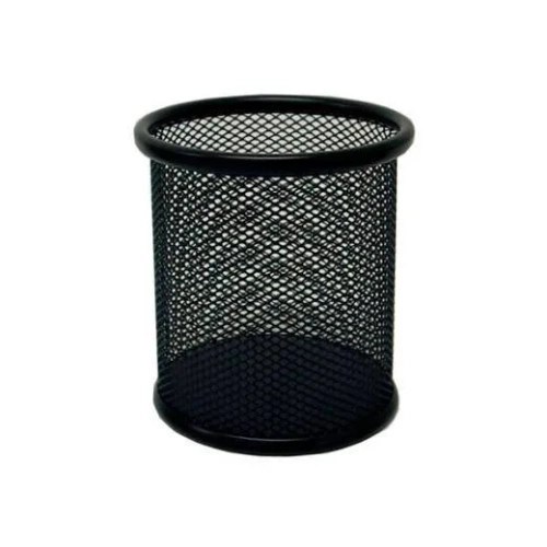 Cubilete portalapices metalico de rejilla negro