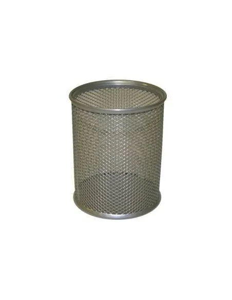 Cubilete portalapices metalico de rejilla cromado