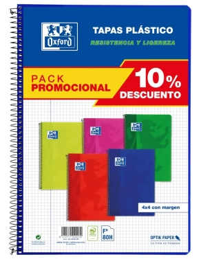 Cuaderno Oxford folio clásico tapa plástica colores vivos