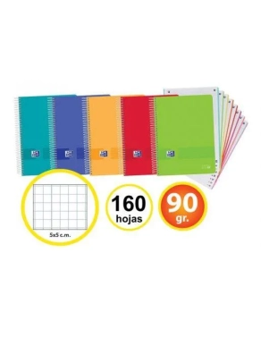 Cuaderno Oxford Live&Go A4 160h tapa plastica cuadriculado