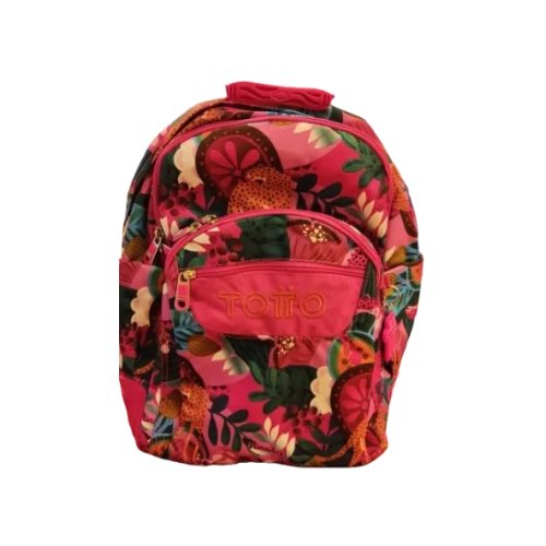 Mochila escolar Totto Crayoles Jaguar tropical Rosa