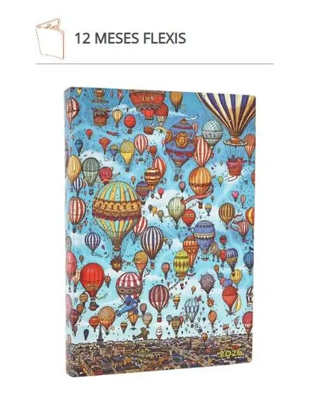 Agenda Paperblanks Flexi Festival Globos Midi dia por pagina
