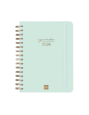 Agenda anual Finocam Alma E10 dia pagina verde menta