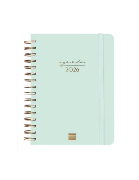 Agenda anual Finocam Alma E10 dia pagina verde menta