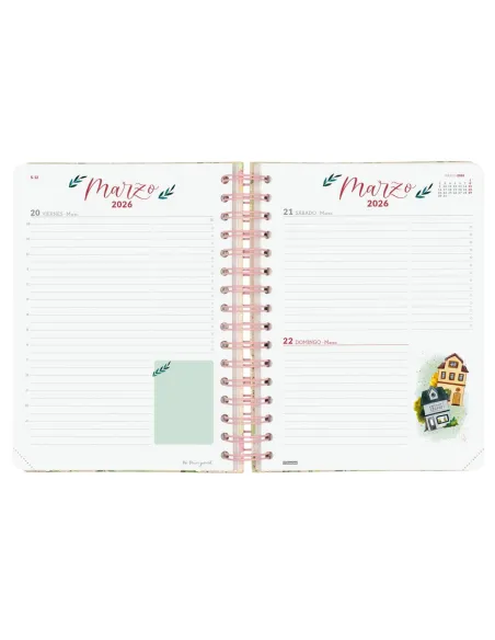Agenda dia pagina flower rosa