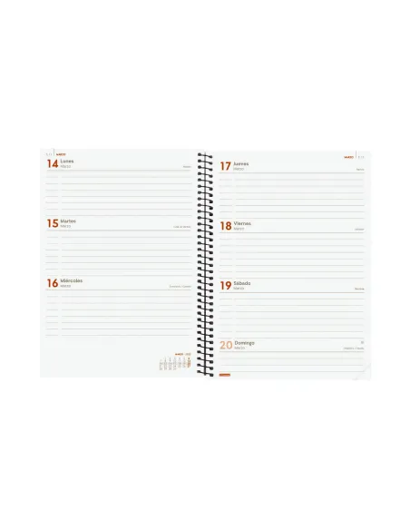 Agenda Finocam Opaque E10 215x155 semana vista verde