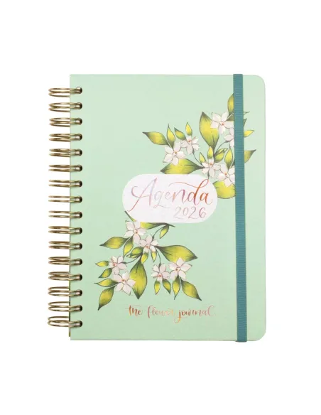 Agenda anual Finocam Flower E10 semana vista rosa