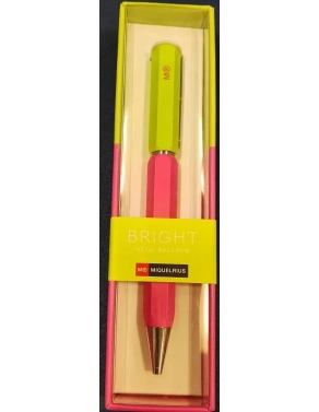Boligrafo metalico MiquelRius amarillo rosa