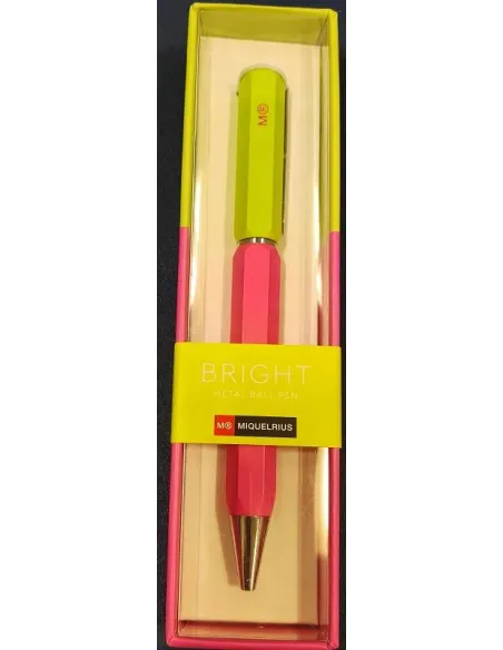 Boligrafo metalico MiquelRius amarillo rosa