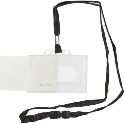 Portanombre  identificador PVC rigido con cordon para cuello