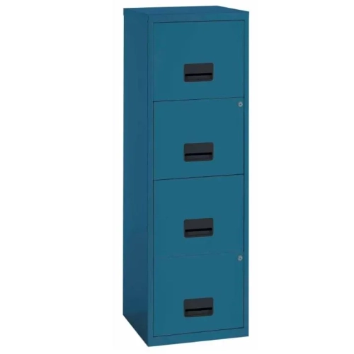 Archivador metalico 4 cajones carpetas colgantes azul