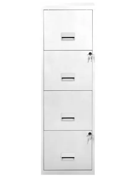 Archivador metalico 4 cajones carpetas colgantes blanco