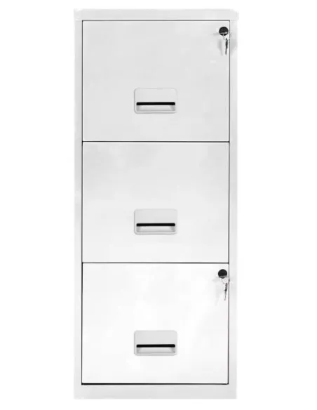 Archivador metalico carpetas colgantes 3 cajones blanco