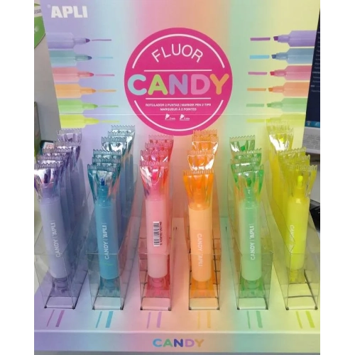 Rotulador fluorescente Apli Candy doble punta