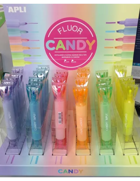 Rotulador fluorescente Apli Candy doble punta