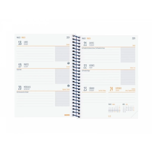 Agenda escolar Cool 8º Finocam semana vista