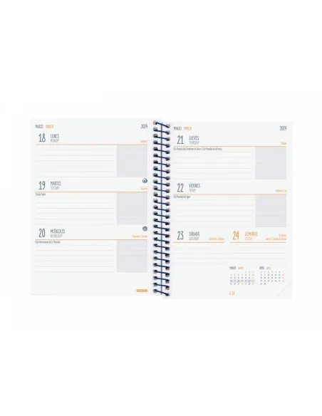 Agenda escolar Cool 8º Finocam semana vista