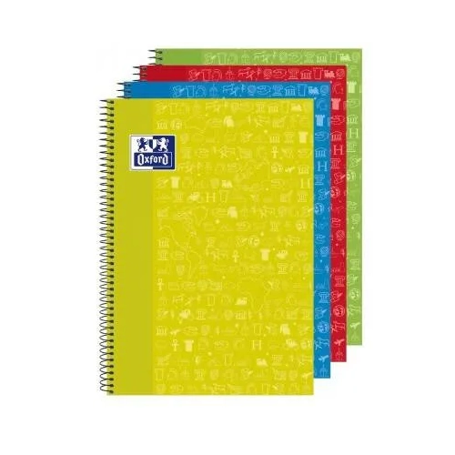 Cuaderno Oxford asignaturas folio colores surtidos