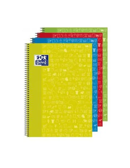Cuaderno Oxford asignaturas folio colores surtidos