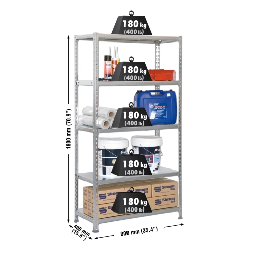 Estanteria metalica sin tornillos simonclick  250x100x40