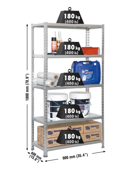 Estanteria metalica sin tornillos simonclick  250x100x40