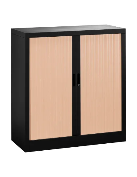 Armario metálico cierre persiana 107x100 desmontable negro