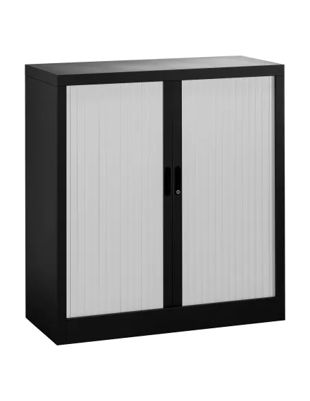 Armario metálico cierre persiana 107x100 desmontable negro