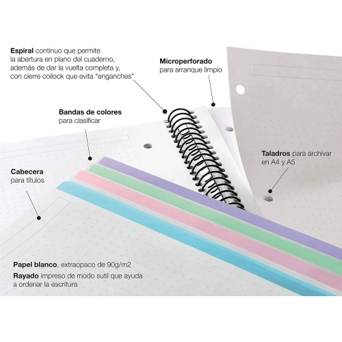 Cuaderno Emotions MiquelRius 80 hojas punteado